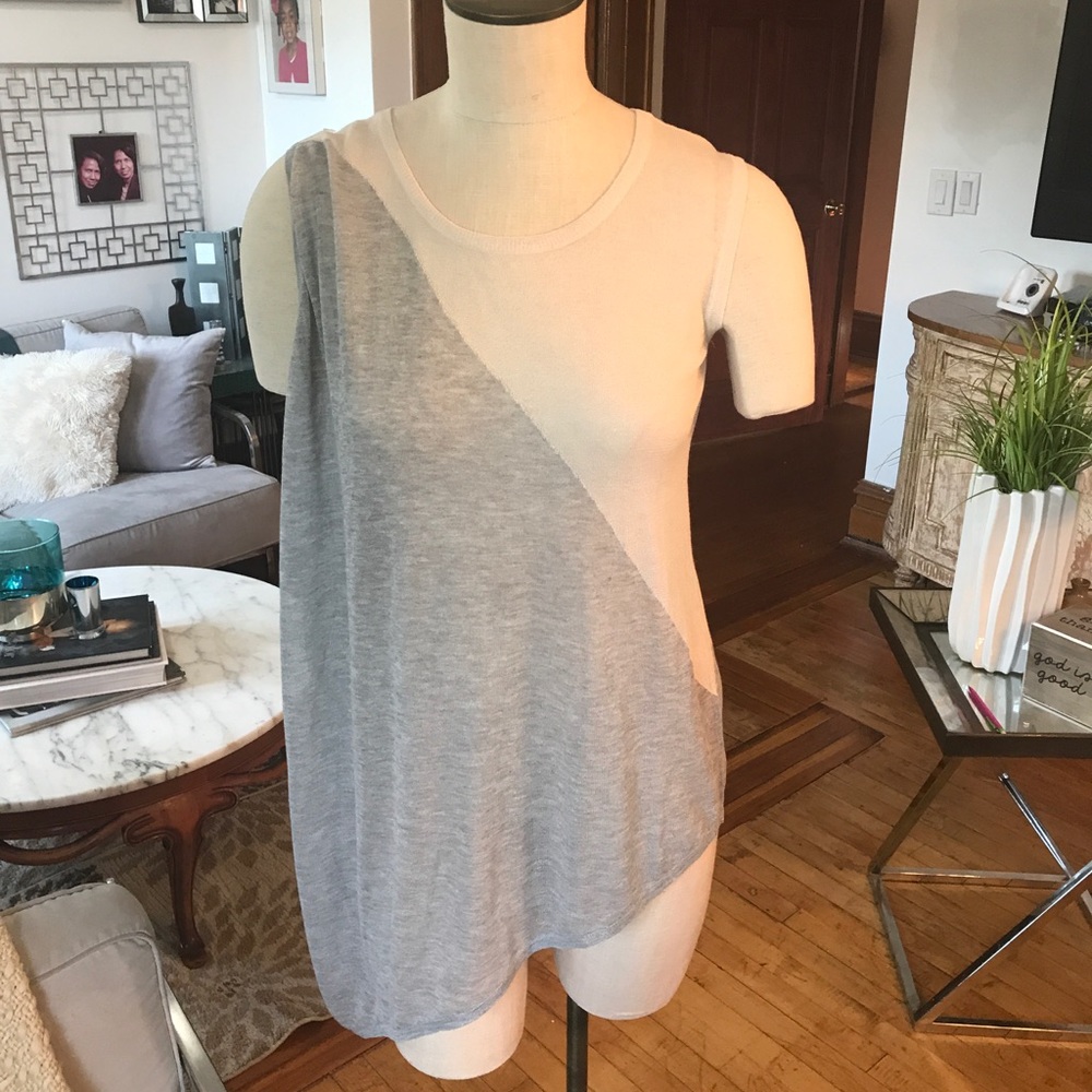 Cullen Semi Sheer Assymetrical Sleeveless Sweater
